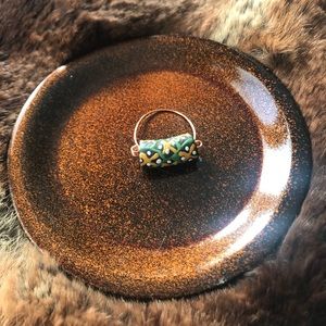 Handmade African glass beaded ring